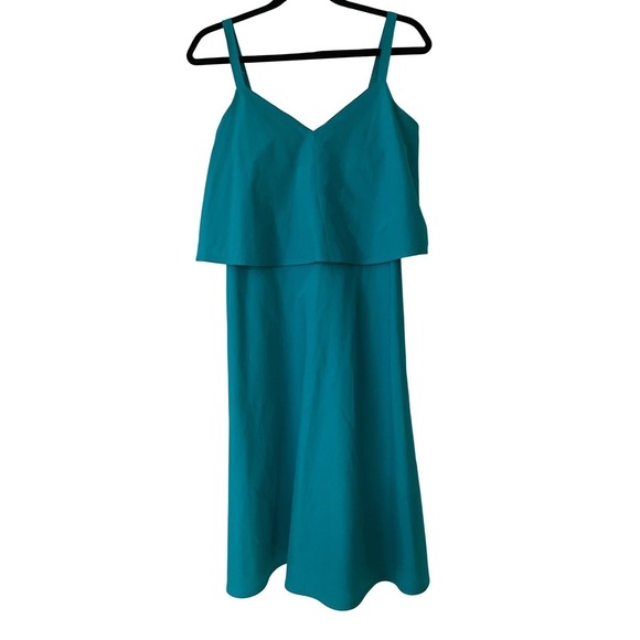 Lafayette 148 New York Dresses & Skirts - Lafayette 148 Riri Popover Sun Dress Sleeveless Teal Blue Women's S Stretch
